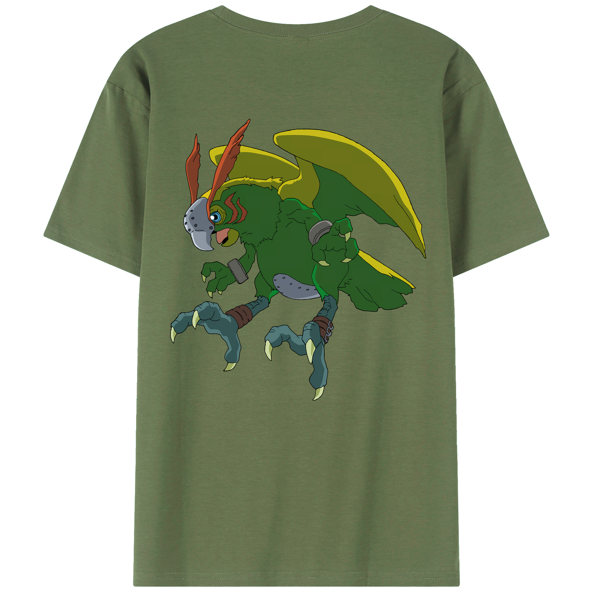 （画像用） Digimon デジタルモンスター/デジモン 綿100％ メンズ半袖Tシャツ（バックプリント） 通気性